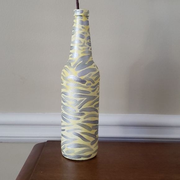 Vintage bottle vase home décor table decor silver - Picture 2 of 4